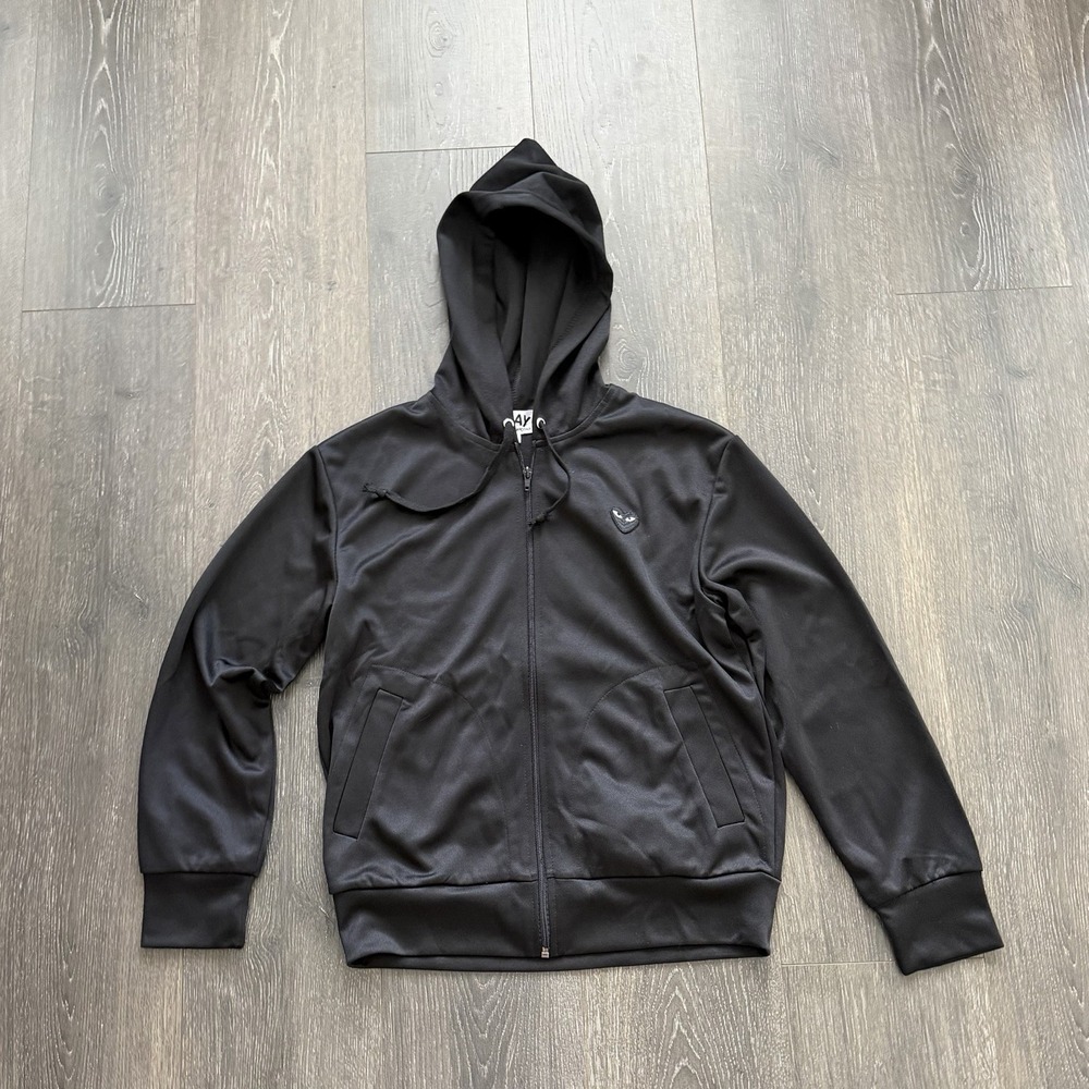 Comme des Garcons Play CDG Zip Up Hoodie Track Jacket Black Heart Small Japan